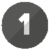 Vector image of a white number one in a grey circle
