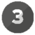 number-three Vector image of a white number three in a grey circle