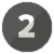 Vector image of a white number two in a grey circle