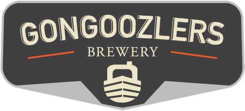 Vector image of Gongoozelers brewery logo with canal boat