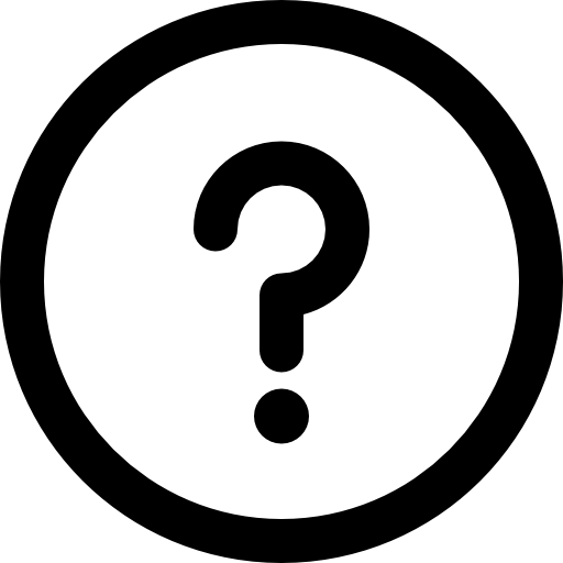 Black vector image with a question mark enclosed by a circle